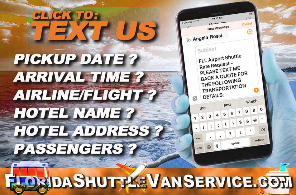 text Text Port Miami shuttle van service